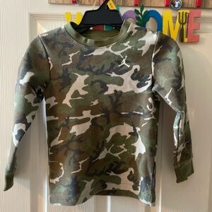 Jordan Kids Camo Long Sleeve Thermal  - Green and gray
